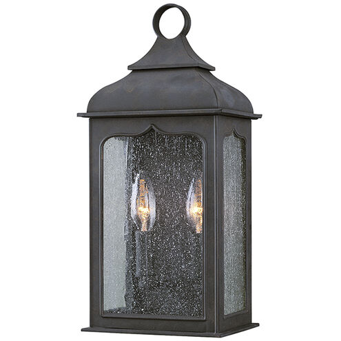 Henry Street 2 Light 15 inch Textured Bronze Outdoor Wall Sconce