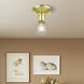 Lansdale 1 Light 5 inch Satin Brass Single Flush Mount Ceiling Light, Single