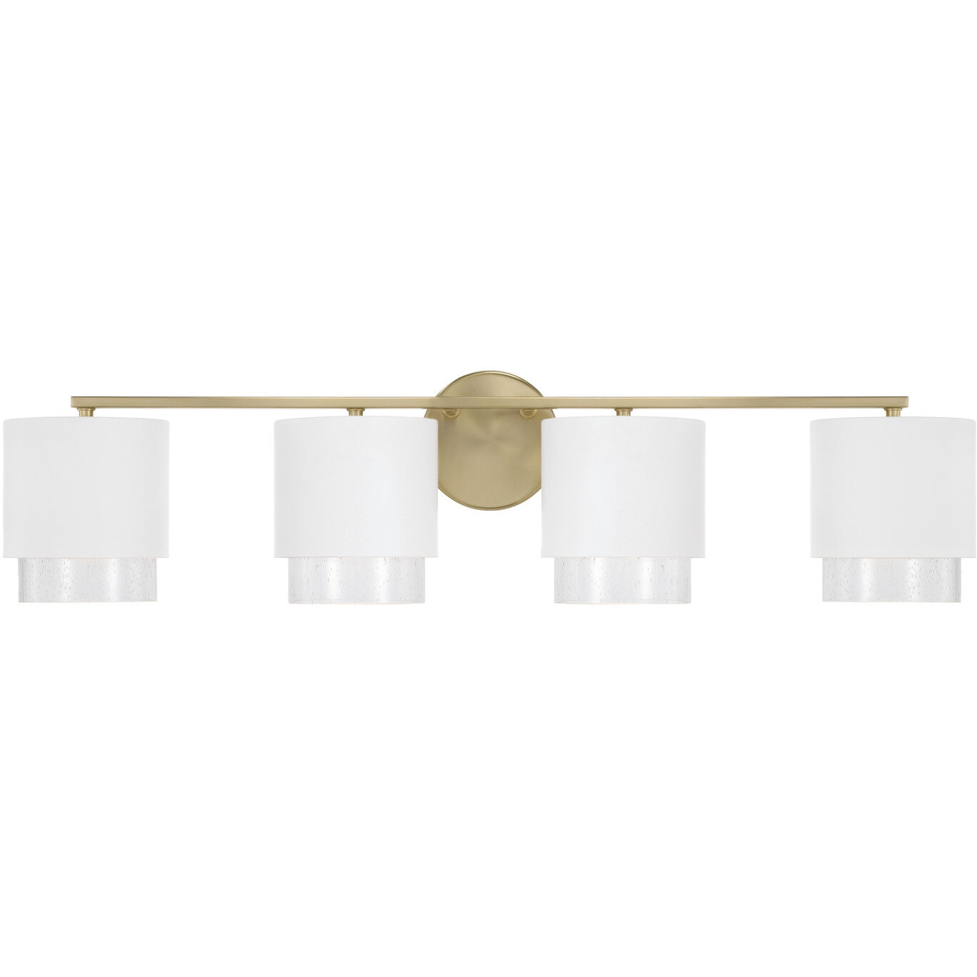 Weller 4 Light 33.5 inch Matte Brass and White Vanity Light Wall Light