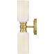 Naomi 2 Light 5.75 inch Lacquered Brass Bath Light Wall Light in Cased Opal