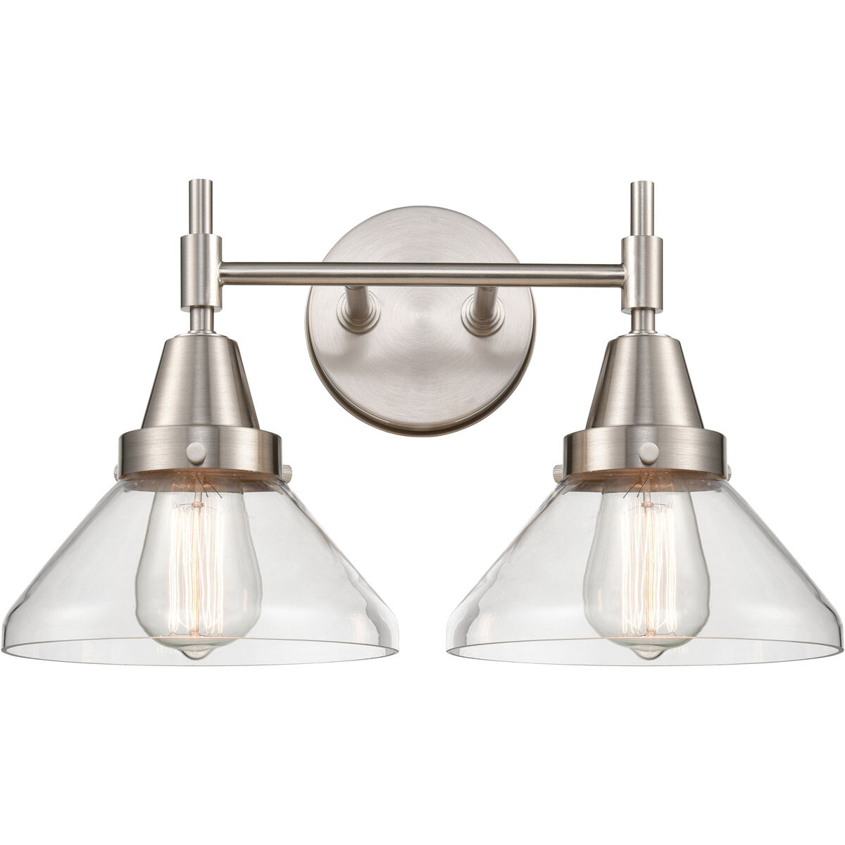 Caden LED 17 inch Satin Nickel Bath Vanity Light Wall Light in Clear Glass