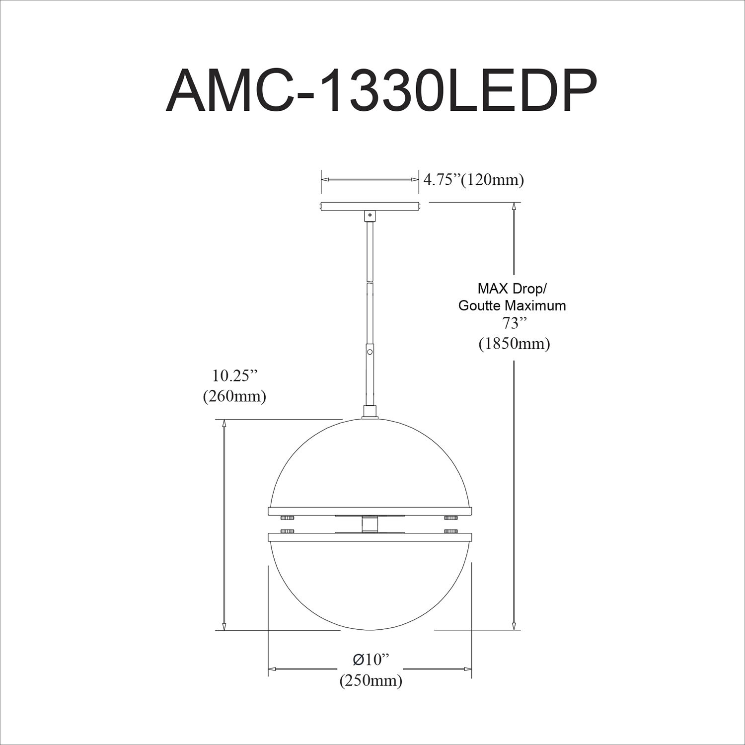 Atomic LED 12 inch Matte Black Pendant Ceiling Light