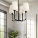 Alora Mood Plisse 4 Light 22.5 inch Matte Black/Opal Matte Glass Chandelier Ceiling Light