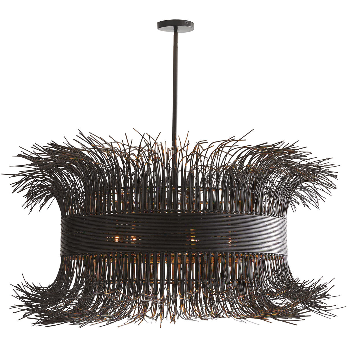 Filamento 6 Light 42 inch Black Chandelier Ceiling Light, Laura Kirar