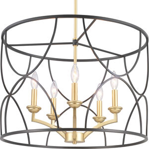 Landree 5 Light 23 inch Matte Black Chandelier Ceiling Light