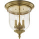 Legacy 3 Light 12 inch Antique Brass Flush Mount Ceiling Light