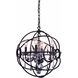 Geneva 4 Light 17 inch Dark Bronze Pendant Ceiling Light in Silver Shade, Urban Classic