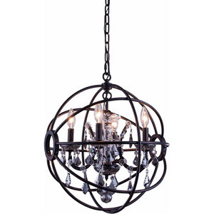 Geneva 4 Light 17 inch Dark Bronze Pendant Ceiling Light in Silver Shade, Urban Classic