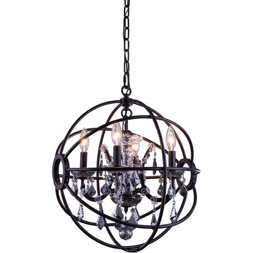 Geneva 4 Light 17 inch Dark Bronze Pendant Ceiling Light in Silver Shade, Urban Classic