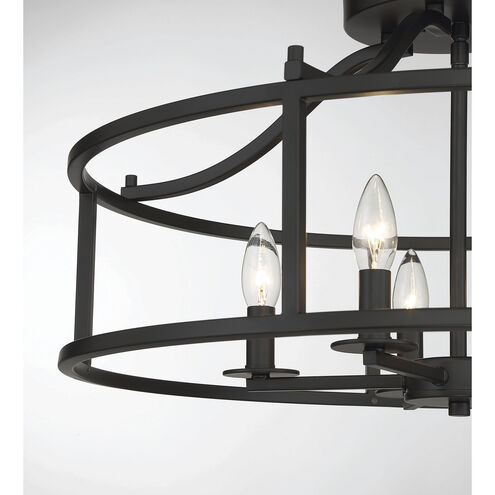 Stockton 5 Light 24 inch Matte Black Semi-Flush Ceiling Light, Essentials