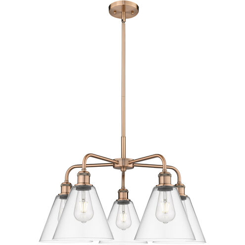 Berkshire 5 Light 26 inch Antique Copper Chandelier Ceiling Light in Clear