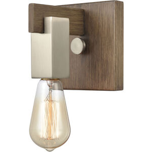 Greyson 1 Light 6 inch Light Wood with Satin Nickel Vanity Light Wall Light