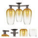 Brookhaven Flute 3 Light 24.5 inch Oil Rubbed Bronze Semi-Flush Mount Ceiling Light in Amber Glass