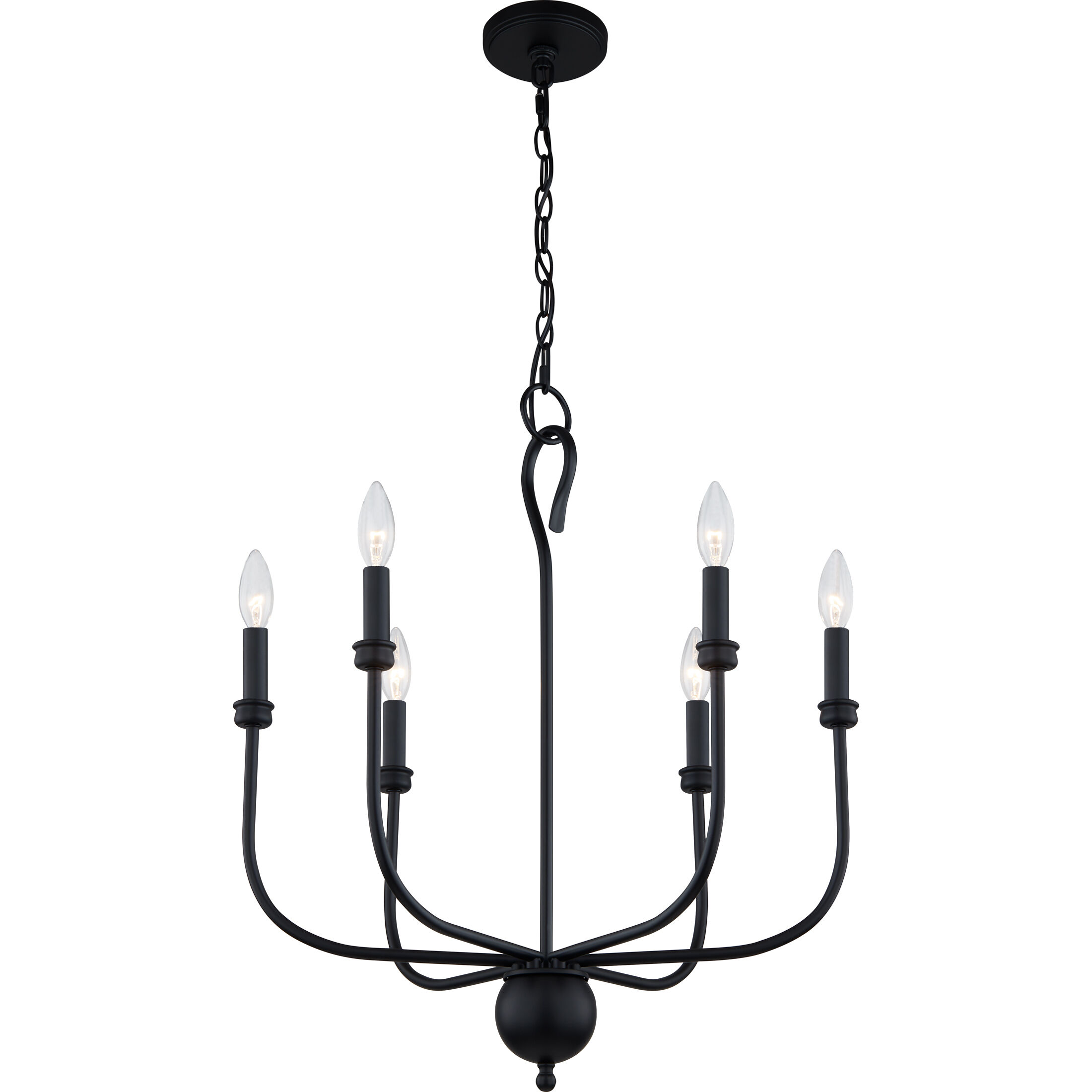 Blanche 6 Light 22 inch Matte Black Chandelier Ceiling Light
