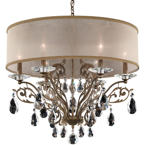 Filigrae 6 Light 24 inch Etruscan Gold Chandelier Ceiling Light in White