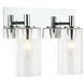 Candela Wall Sconce Wall Light in Chrome and Clear