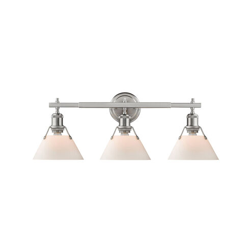 Orwell 3 Light 27 inch Pewter Bath Vanity Wall Light in Opal Glass