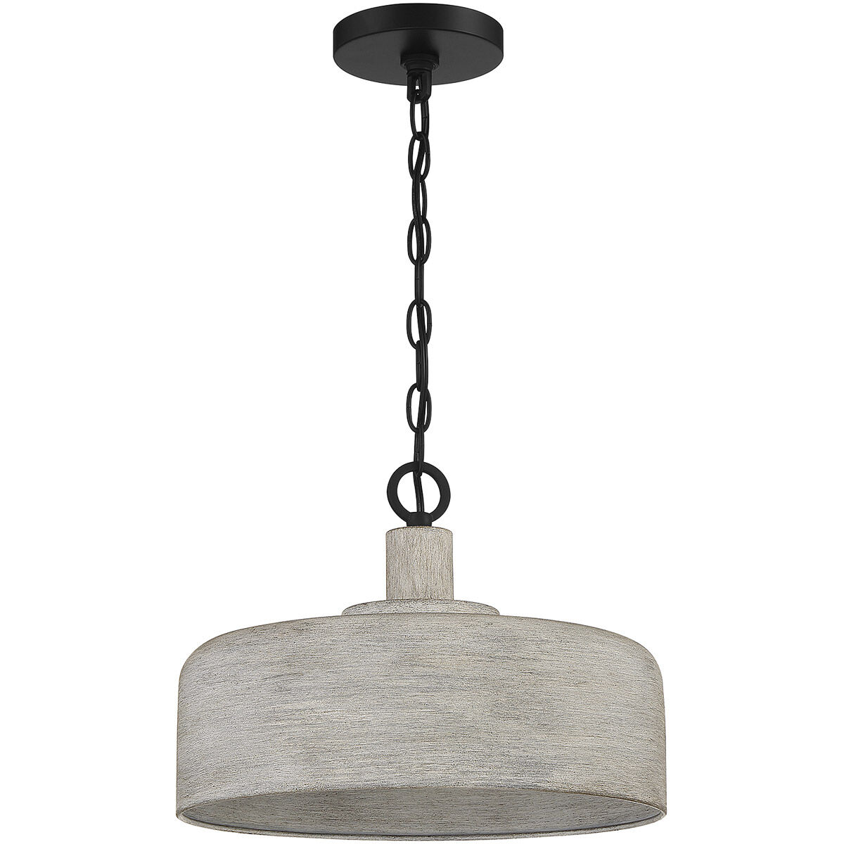 Farmhouse 1 Light 14 inch Weathered Gray with Black Pendant Ceiling Light