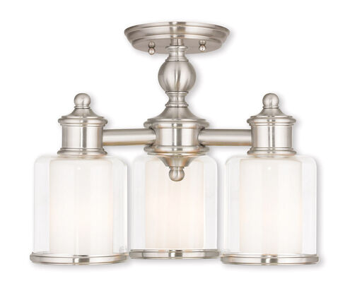 Middlebush 3 Light 16 inch Brushed Nickel Convertible Mini Chandelier/Ceiling Mount Ceiling Light