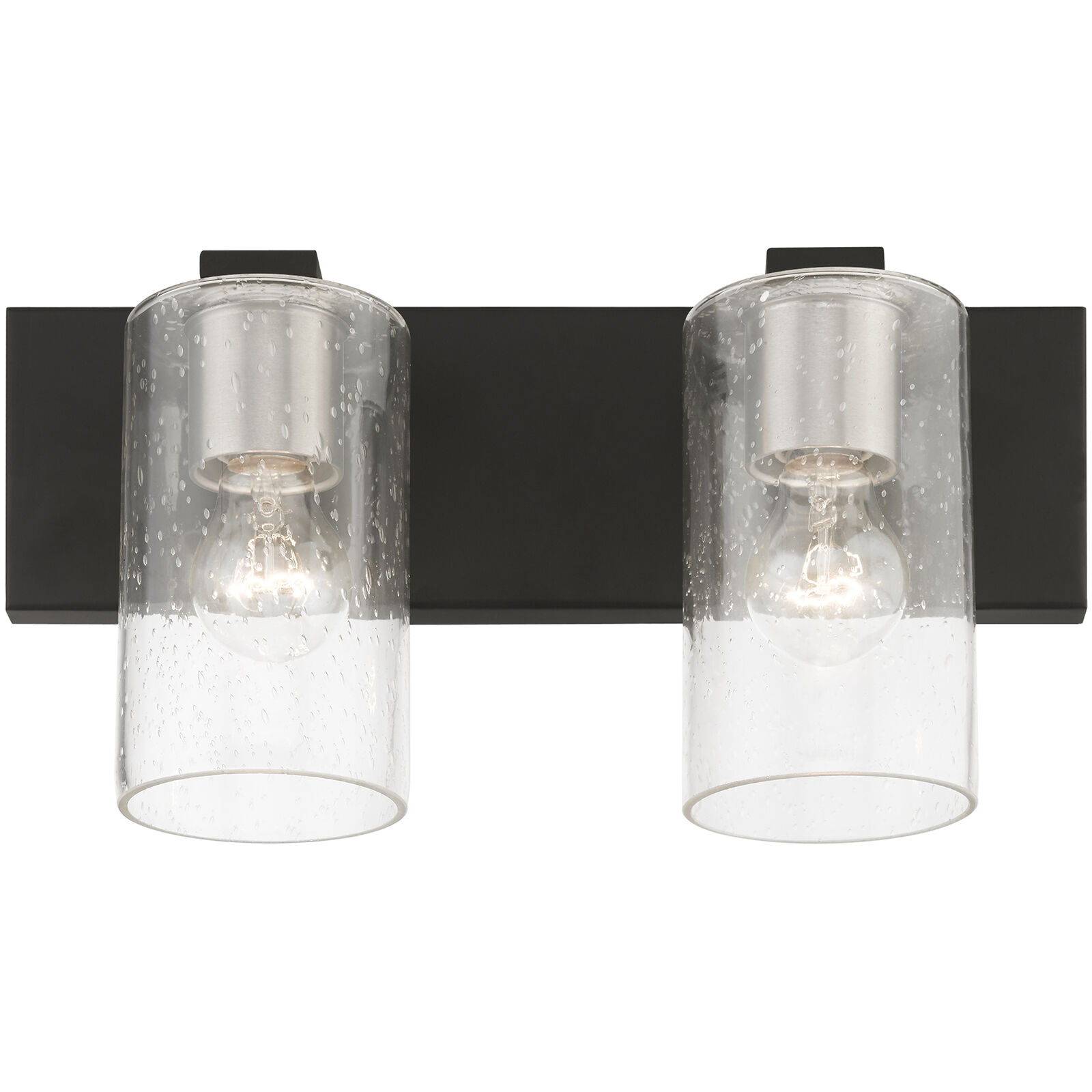 Zurich 2 Light 15 inch Black with Brushed Nickel Accents Vanity Sconce Wall Light