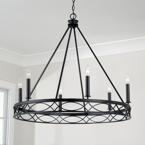 Avery 6 Light 32 inch Matte Black Chandelier Ceiling Light