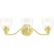 Montgomery 3 Light 23 inch Satin Brass Vanity Sconce Wall Light