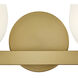 Mae 2 Light 15 inch Lacquered Brass Bath Light Wall Light