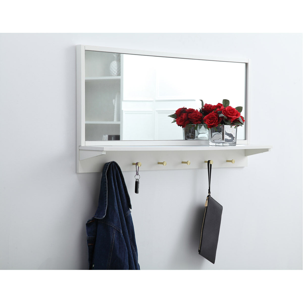 Elle 42 X 21 inch White Wall Mirror