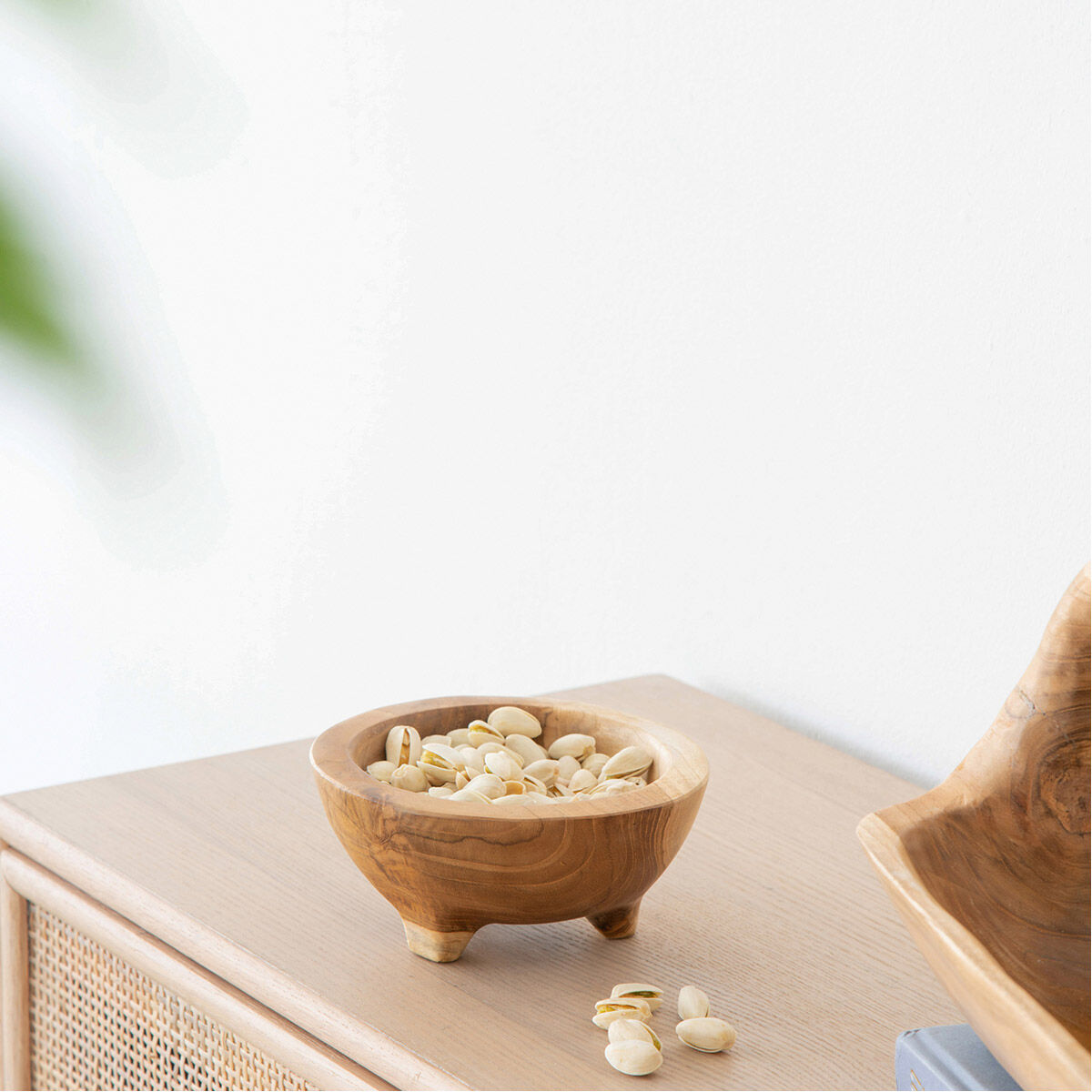 Teak 6 X 3 inch Bowls, With Legs, Set of 2