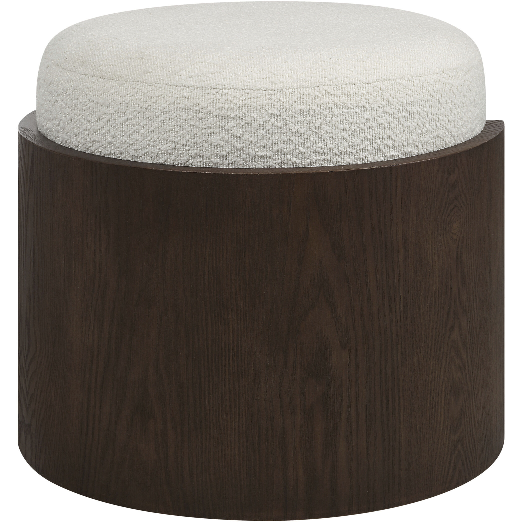 Capsula 18 inch Walnut Veneer and Off-White Ottoman
