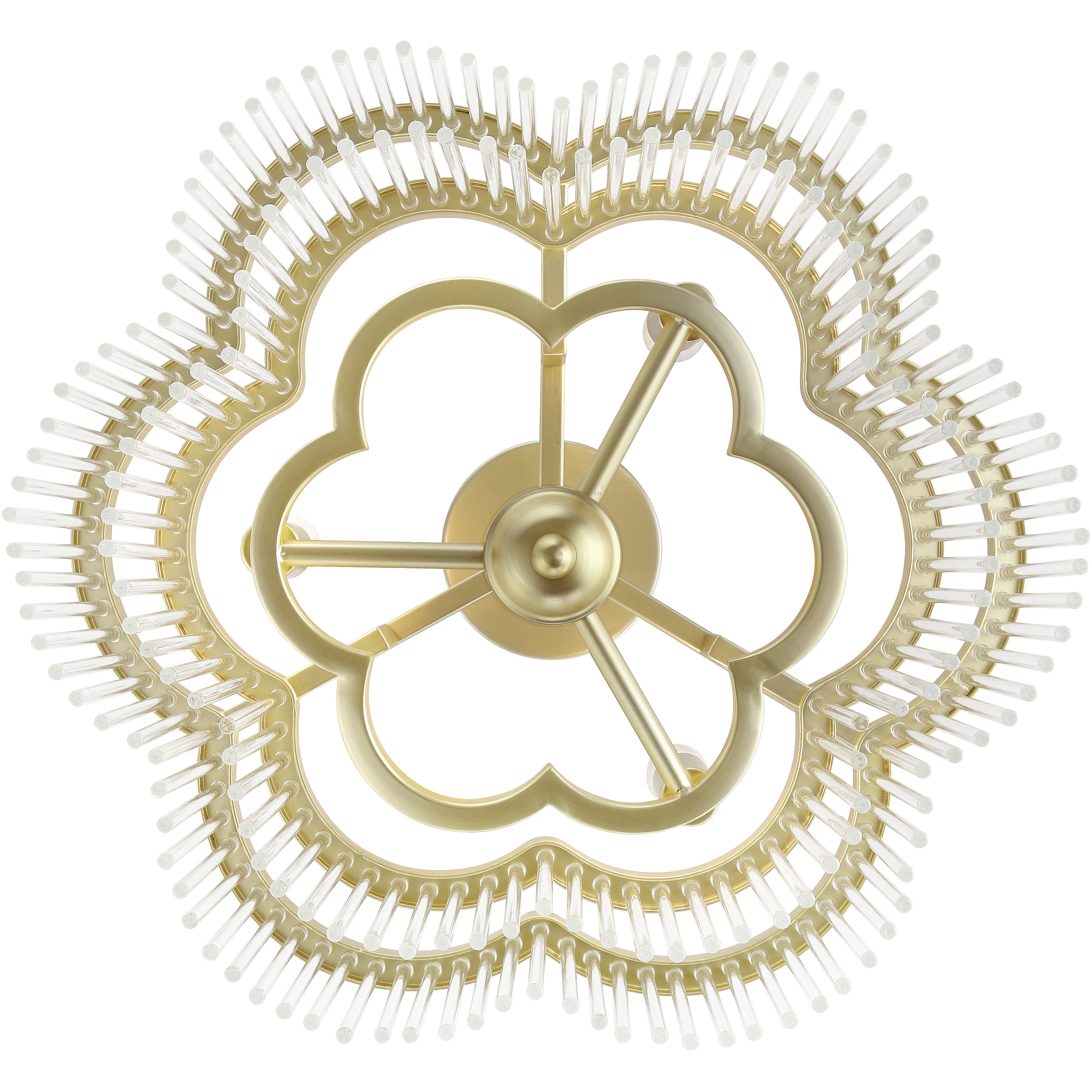 Azura 3 Light 20 inch Heirloom Brass Semi-Flush Ceiling Light