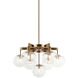 Bulbus LED 24 inch Aged Gold Brass Pendant Ceiling Light
