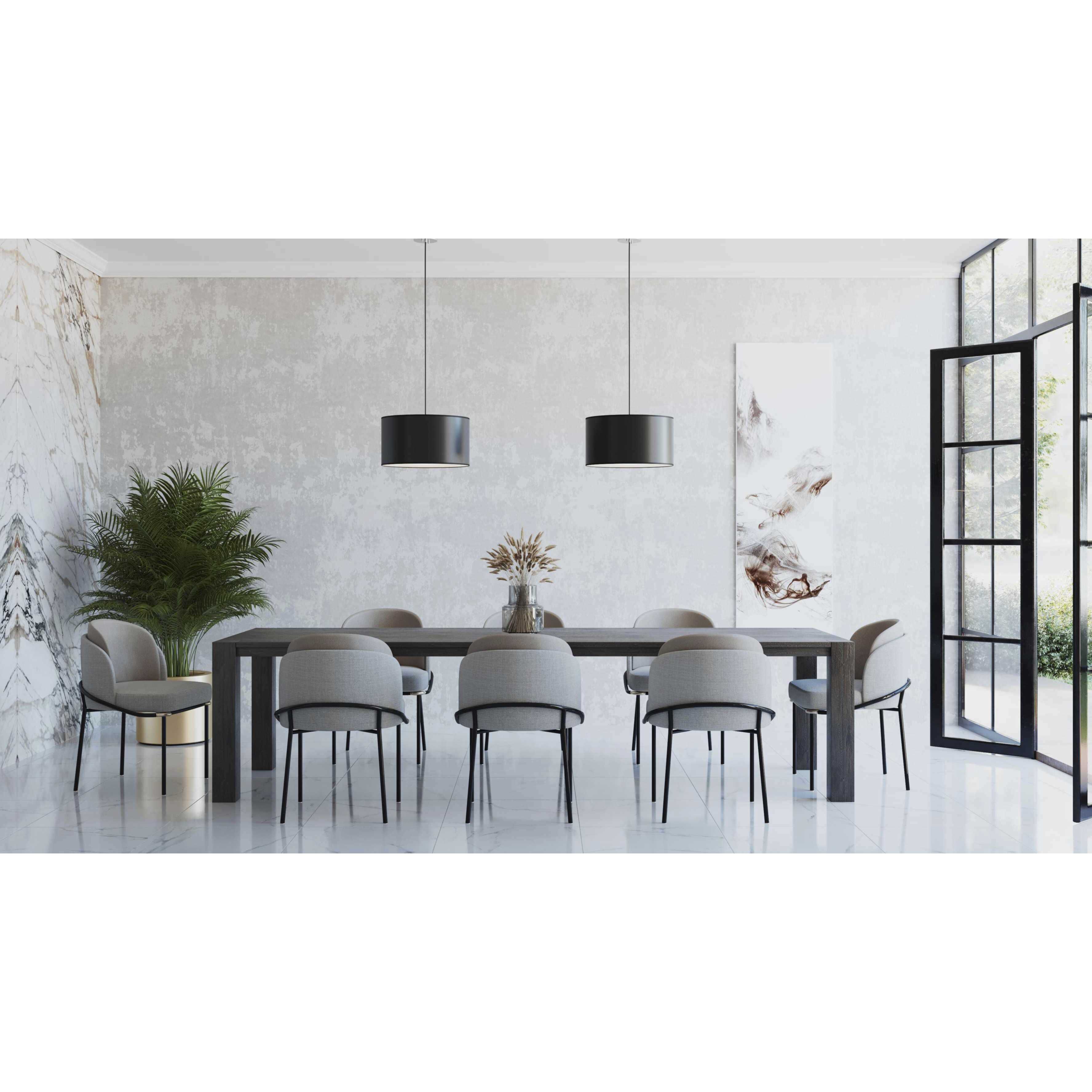 Markor 3 Light 18.12 inch Brushed Nickel/Matte Black/Vintage Brass Drum Pendant Ceiling Light in Black Parchment