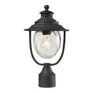 Labette 1 Light 15 inch Weathered Charcoal with Clear Outdoor Post Light