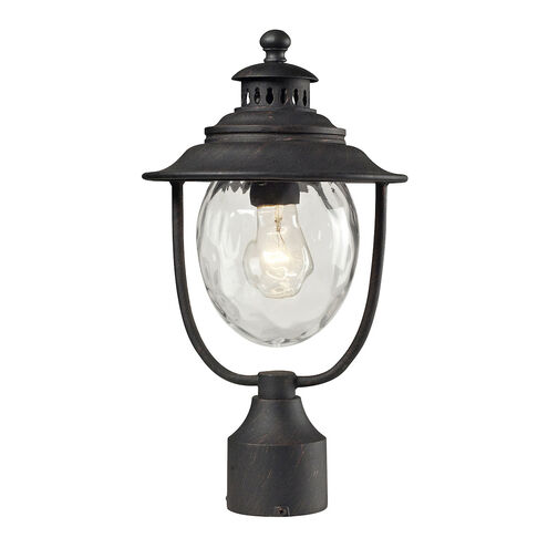 Labette 1 Light 15 inch Weathered Charcoal with Clear Outdoor Post Light