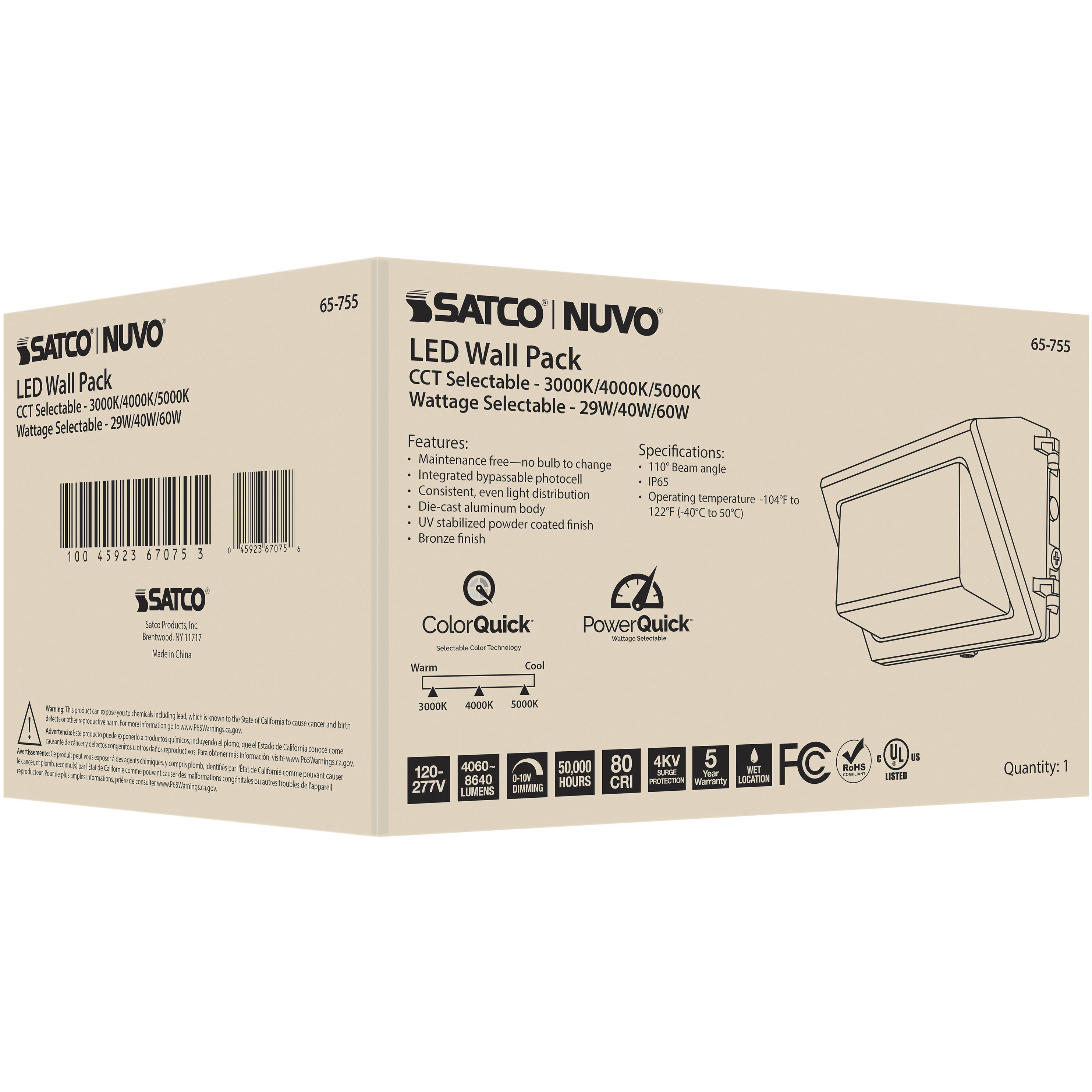 Brentwood LED 9 inch Bronze Outdoor/Indoor Wall Pack