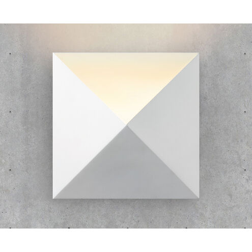 Prism LED 8 inch Textured White Indoor-Outdoor Sconce, Inside-Out