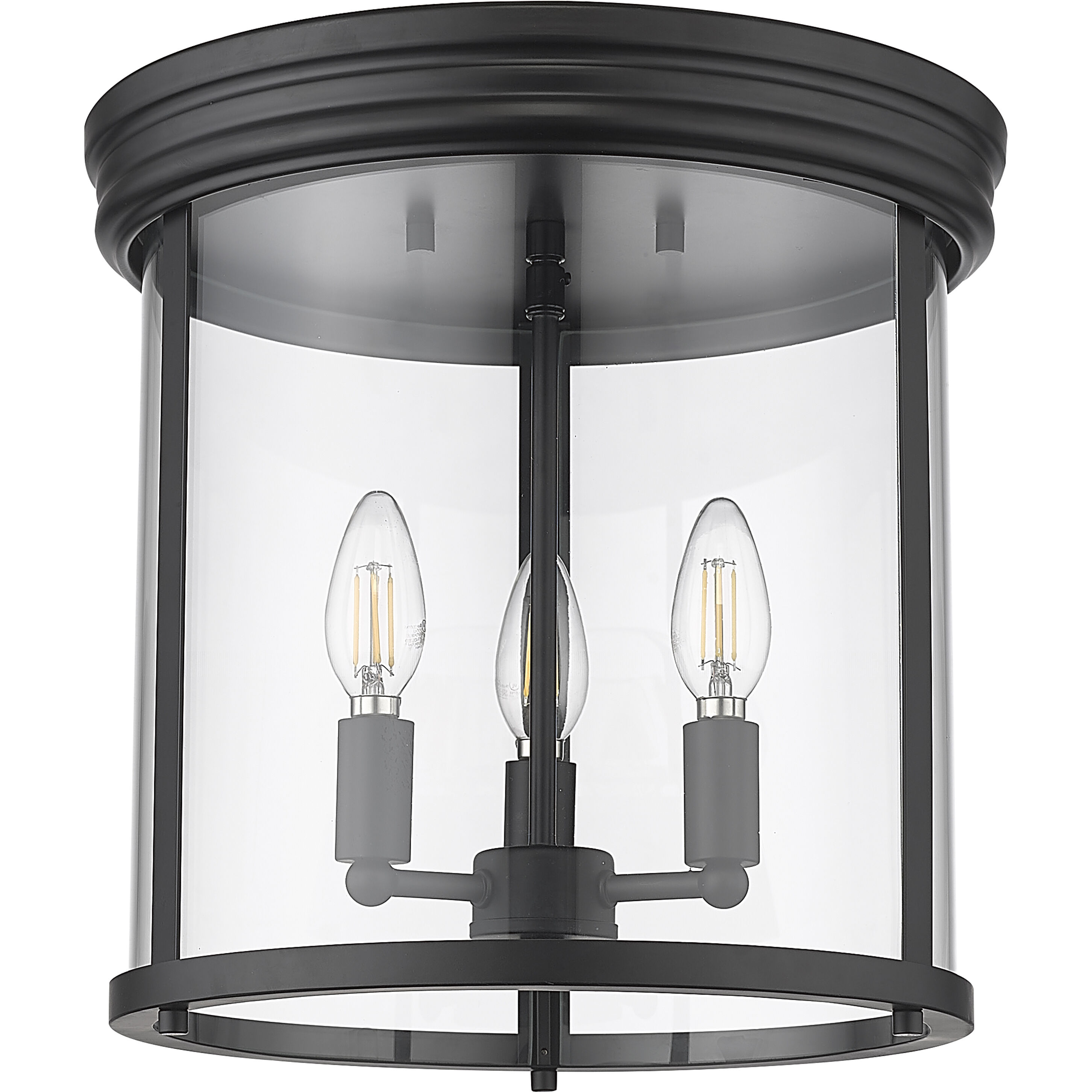 Thayer 3 Light 13 inch Matte Black Flush Mount Ceiling Light