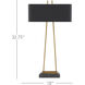 Adorn 32.75 inch 25 watt Antique Brass and Black Table Lamp Portable Light, Large