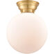 Aditi XX-Large Beacon 1 Light 12 inch Satin Gold Flush Mount Ceiling Light in Matte White Glass, Aditi