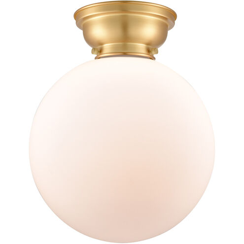 Aditi XX-Large Beacon 1 Light 12 inch Satin Gold Flush Mount Ceiling Light in Matte White Glass, Aditi