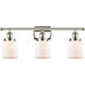 Ballston Small Bell LED 26 inch Polished Nickel Bath Vanity Light Wall Light in Matte White Glass
