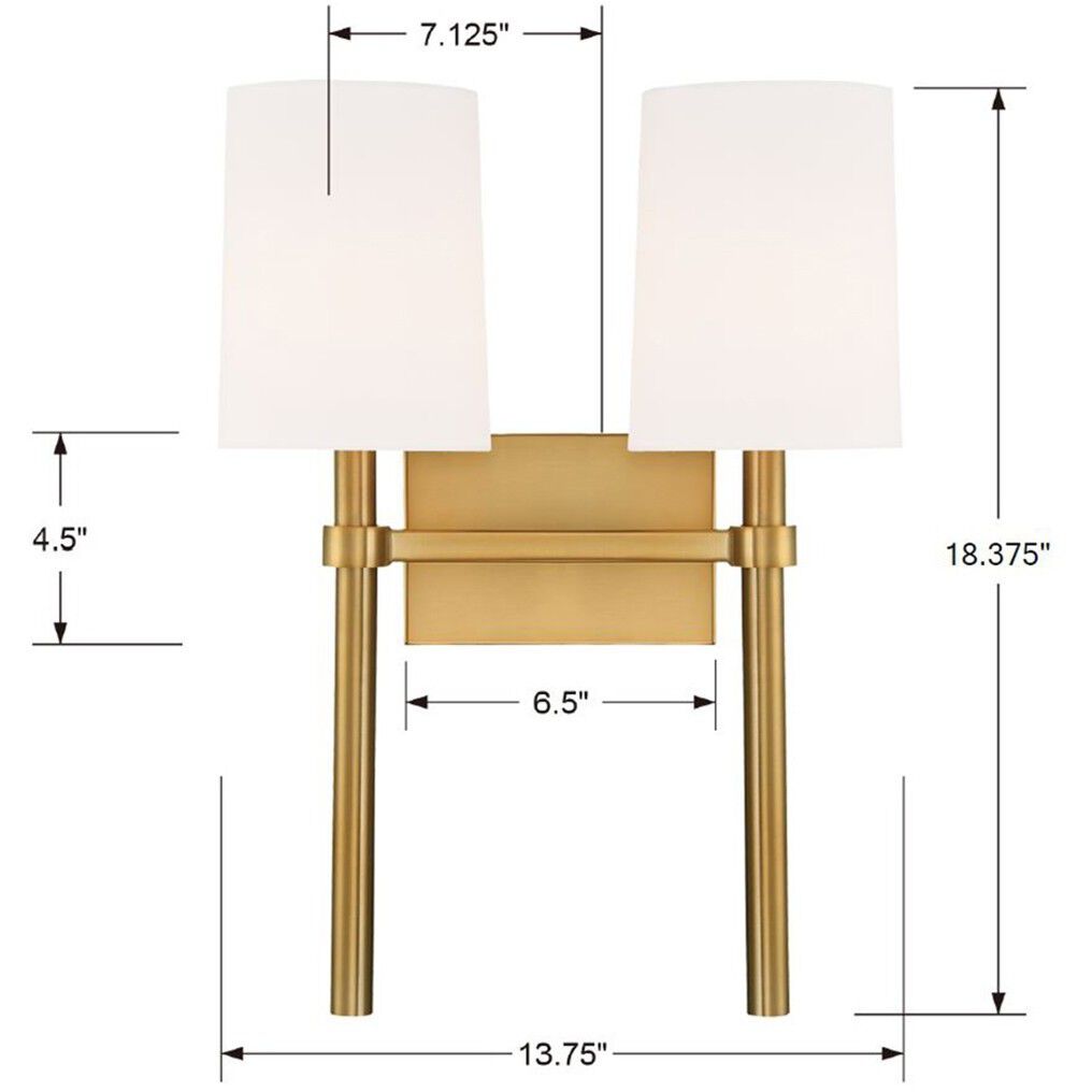 Bromley Bath Wall Light in Vibrant Gold