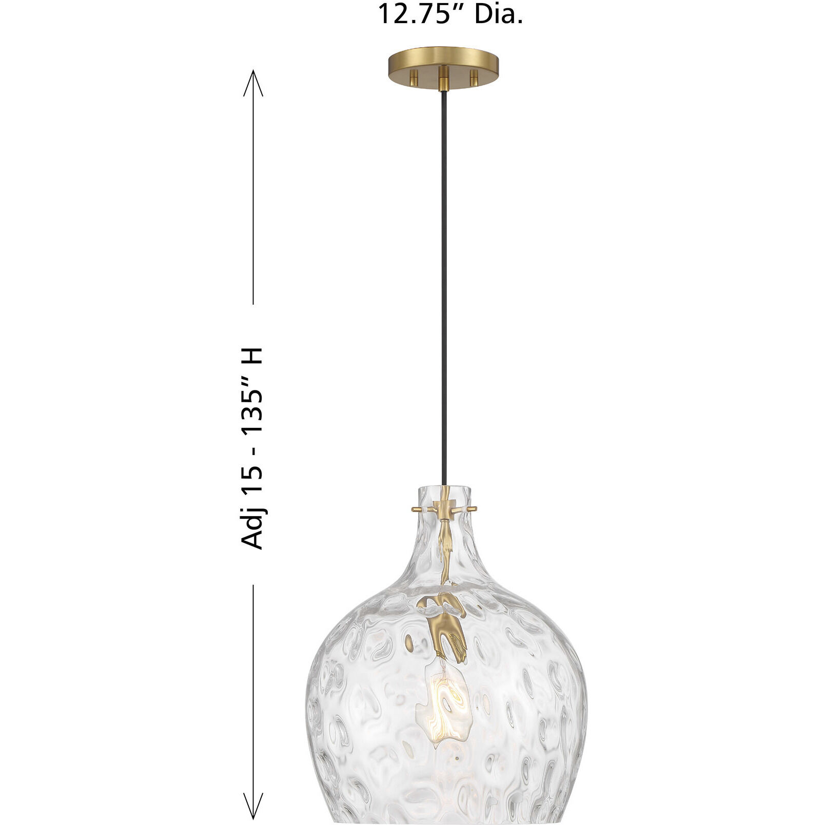 Coastal 1 Light 12.75 inch Natural Brass Pendant Ceiling Light