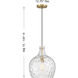 Coastal 1 Light 12.75 inch Natural Brass Pendant Ceiling Light