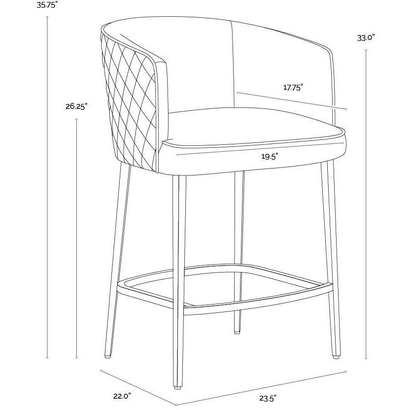 Cornella 35.75 inch Danny Iceberg Counter Stool