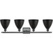 Ballston Dome 4 Light 38 inch Matte Black Bath Vanity Light Wall Light