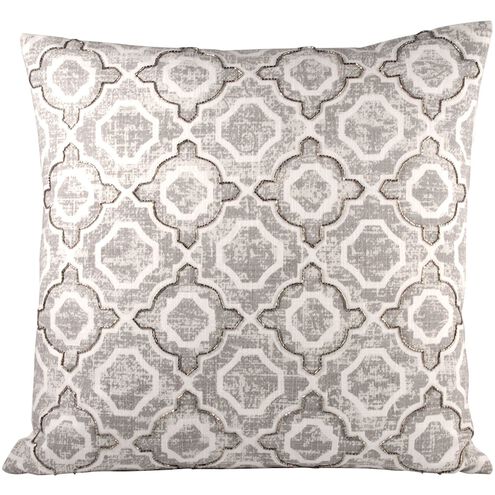 Tristian 20 X 5.5 inch Gray with Cream Accent Pillow