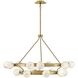 Selene LED 48 inch Lacquered Brass Chandelier Ceiling Light in Swirled, Multi Tier