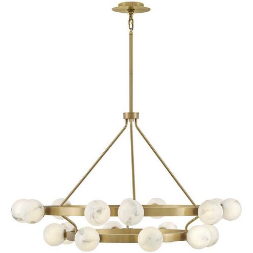 Selene LED 48 inch Lacquered Brass Chandelier Ceiling Light in Swirled, Multi Tier